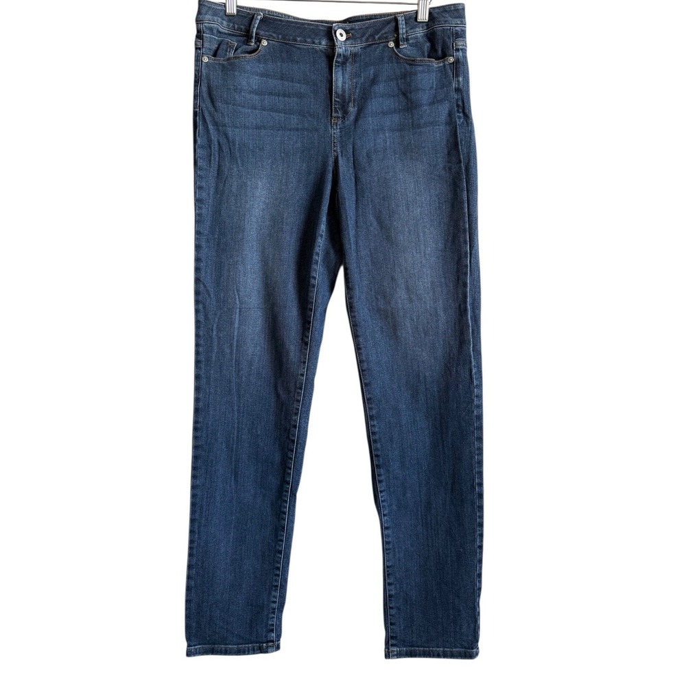J.Jill Weekender Women's 12 Medium Wash Blue Stretch Denim Straight Leg Jeans